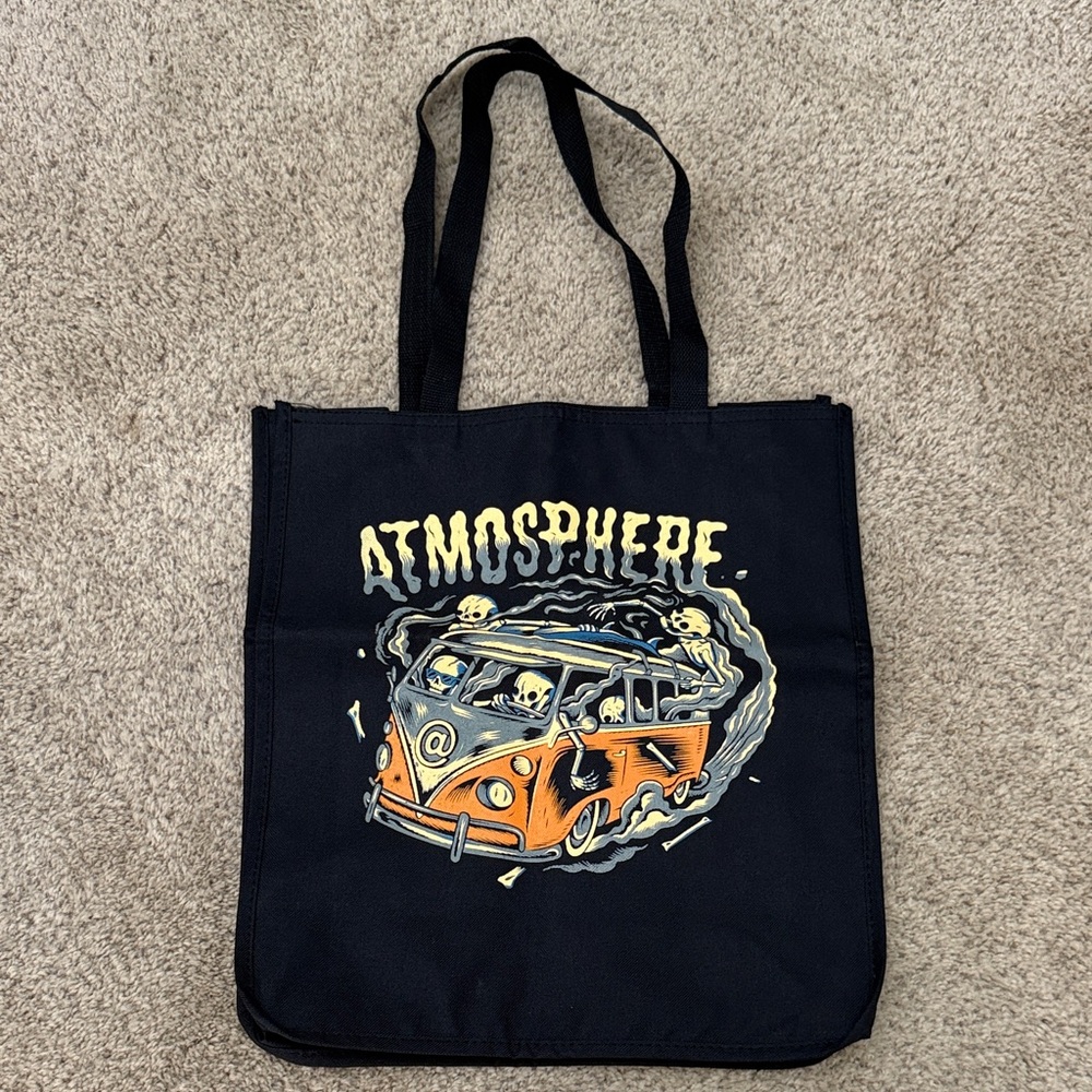 Atmosphere Black tote bag with graphic